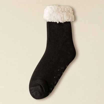 Plus Size Elastic Solid Color Slipper Socks - Black - EU39-43(US6-9) - image 7