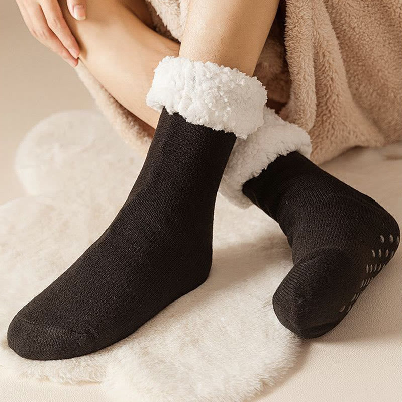 Plus Size Elastic Solid Color Slipper Socks - image 1