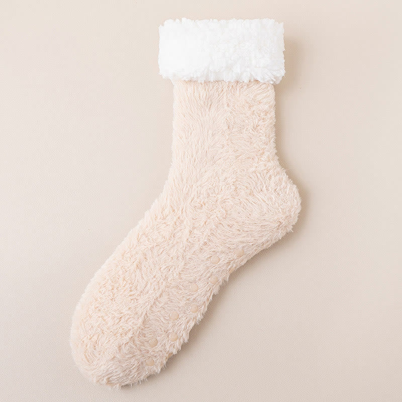 Plus Size Skin Friendly Feel Slipper Socks - Khaki - EU39-43(US6-9) - image 11