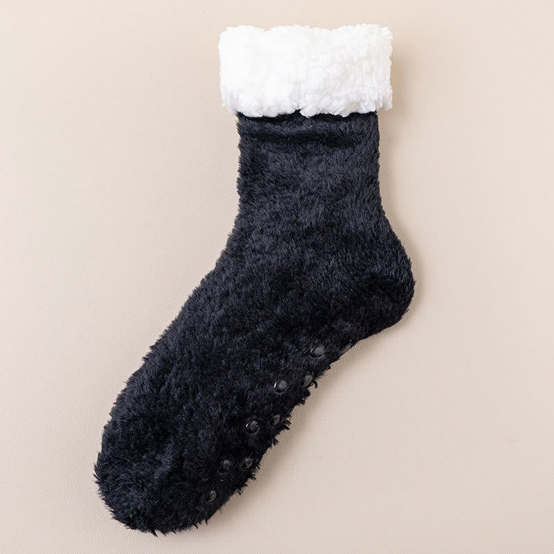 Plus Size Skin Friendly Feel Slipper Socks - Black - EU39-43(US6-9) - image 13