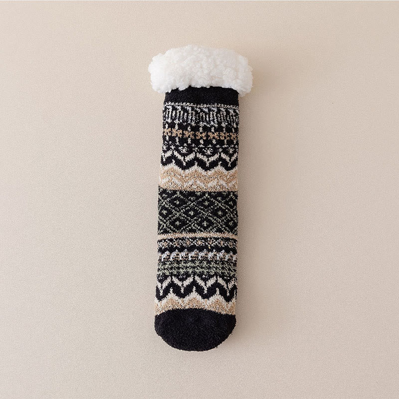 Plus Size Ethnic Style Slipper Socks - Black - EU36-41(US3-7.5) - image 11