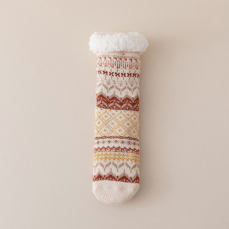 Plus Size Ethnic Style Slipper Socks - Beige - EU36-41(US3-7.5) - image 10