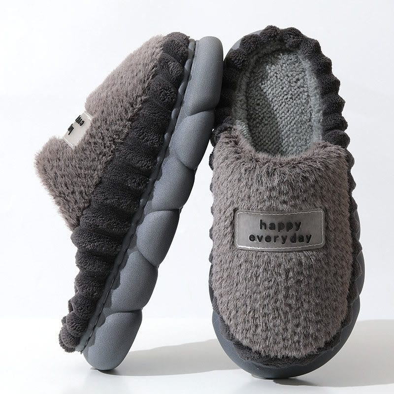 Plus Size Happy Everyday Slippers - Grey - EU46-47(US9-10) - image 5