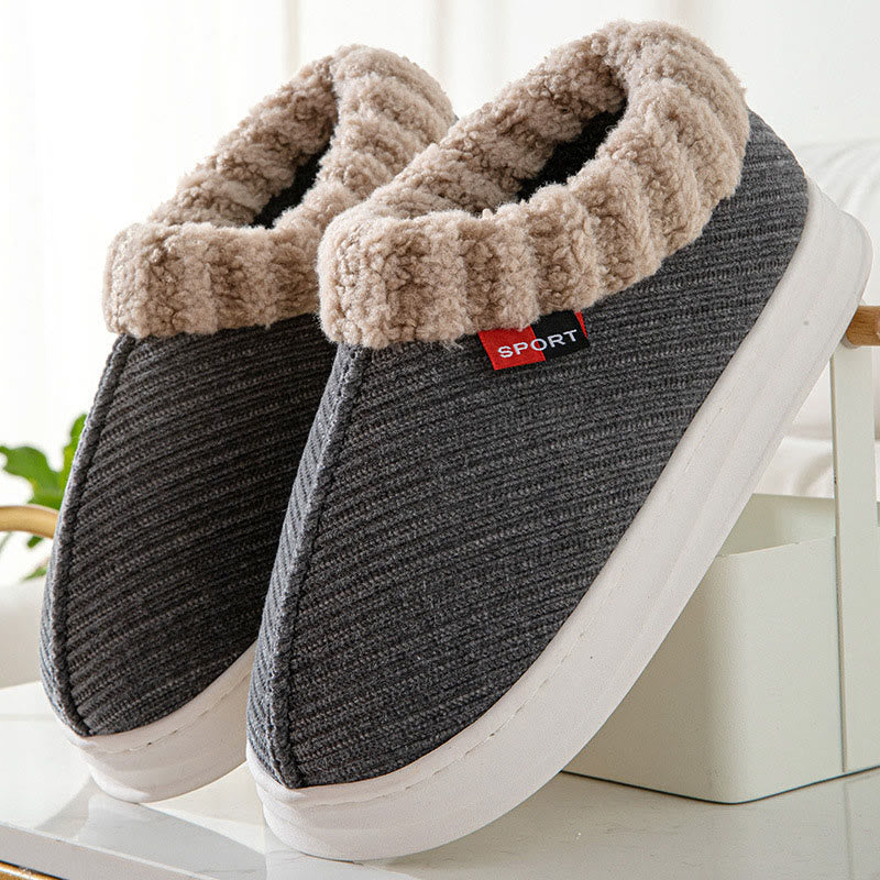 Plus Size Soft Plush Slippers - Grey - EU43-44(US9-10) - image 8