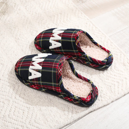 Plus Size Scottish Tartan Slippers - Blue - EU44-45(US10-11) - image 3