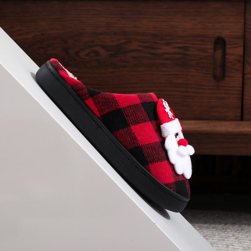 Plus Size Checkered Santa Claus Slippers - image 4
