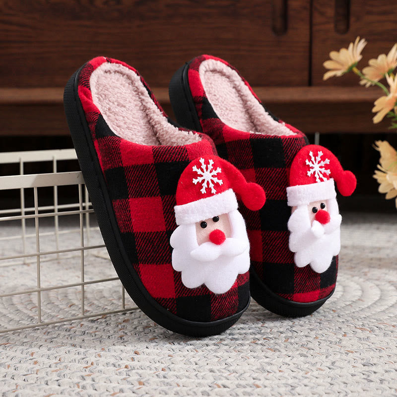 Plus Size Checkered Santa Claus Slippers - image 2