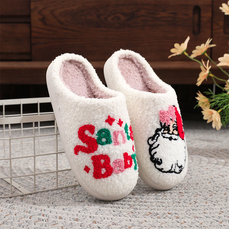 Plus Size Santa Baby Slippers - White - EU44-45(US10-11) - image 1