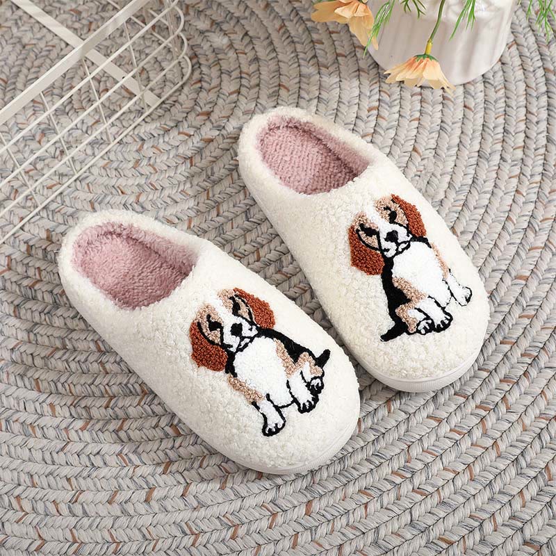 Plus Size Beagle Slippers - White - EU44-45(US10-11) - image 1