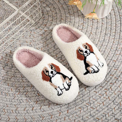 Plus Size Beagle Slippers - White - EU44-45(US10-11) - image 1
