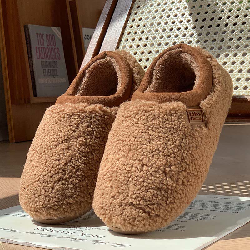 Plus Size Soft Sole Winter Slippers - Brown - EU46-47(US11-12) - image 11