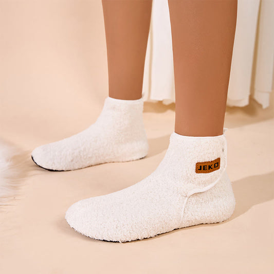 Plus Size Solid Color Velcro Slippers - image 0