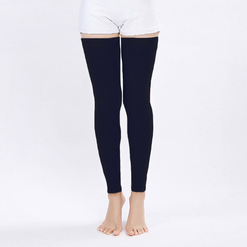 Solid Color Long Thigh Sleeves - Navy Blue - XL - image 8