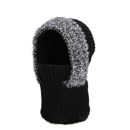 Stand Up Face Cover Hooded Scarf - Black - One Size - image 11