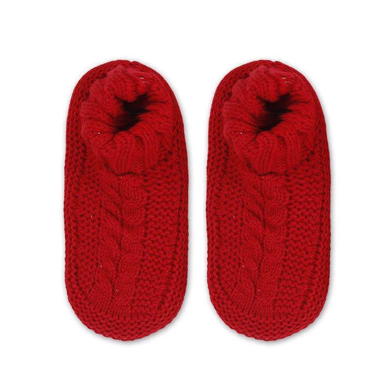 Plus Size Thickened Cozy Home Slipper Socks - Red - EU36-41(US3-7.5) - image 7