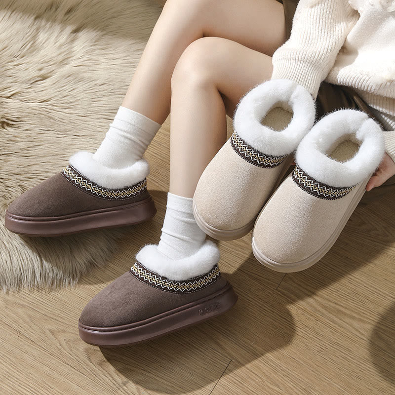 Plus Size Soft Suede Slippers - image 1