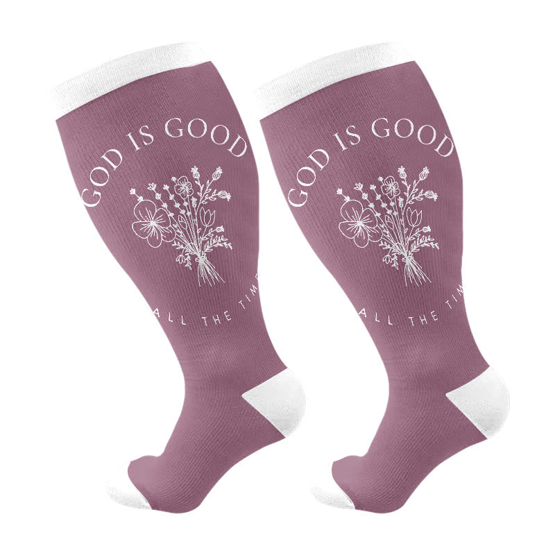 Plus Size Faith Christian Compression Socks - Purple - 4XL - image 9