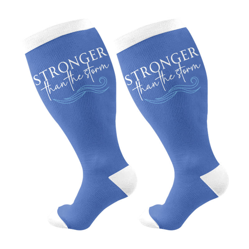 Plus Size Faith Christian Compression Socks - Blue - 4XL - image 11