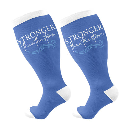 Plus Size Faith Christian Compression Socks - Blue - 4XL - image 11