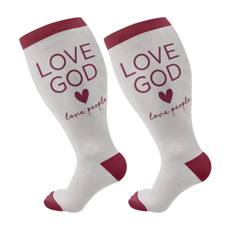 Plus Size Faith Christian Compression Socks - Grey - 4XL - image 10