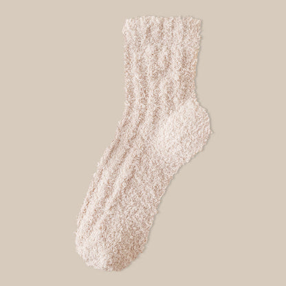 Coral fleece Winter Sleep Socks(7 Pairs) - Camel - EU39-43(US6-9) - image 15
