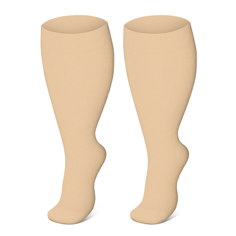 FREE Today: Plus Size Solid Color Compression Socks - Skin - 7XL - image 10