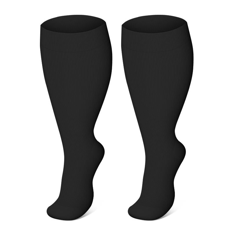 FREE Today: Plus Size Solid Color Compression Socks - Black - 7XL - image 11