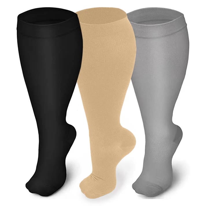 FREE Today: Plus Size Solid Color Compression Socks - image 0