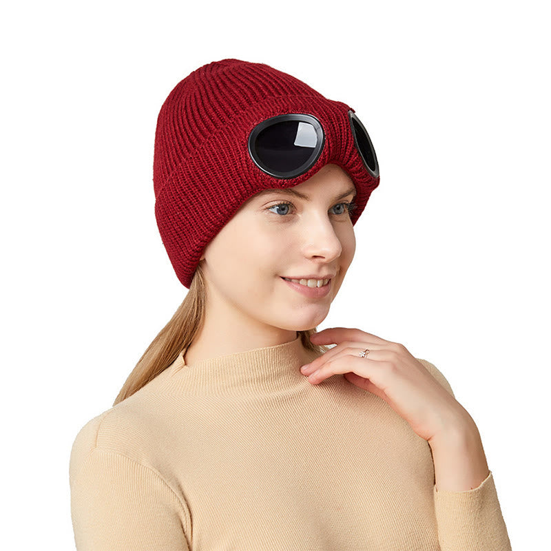 Keep Warm Beanie With Goggles - image 9