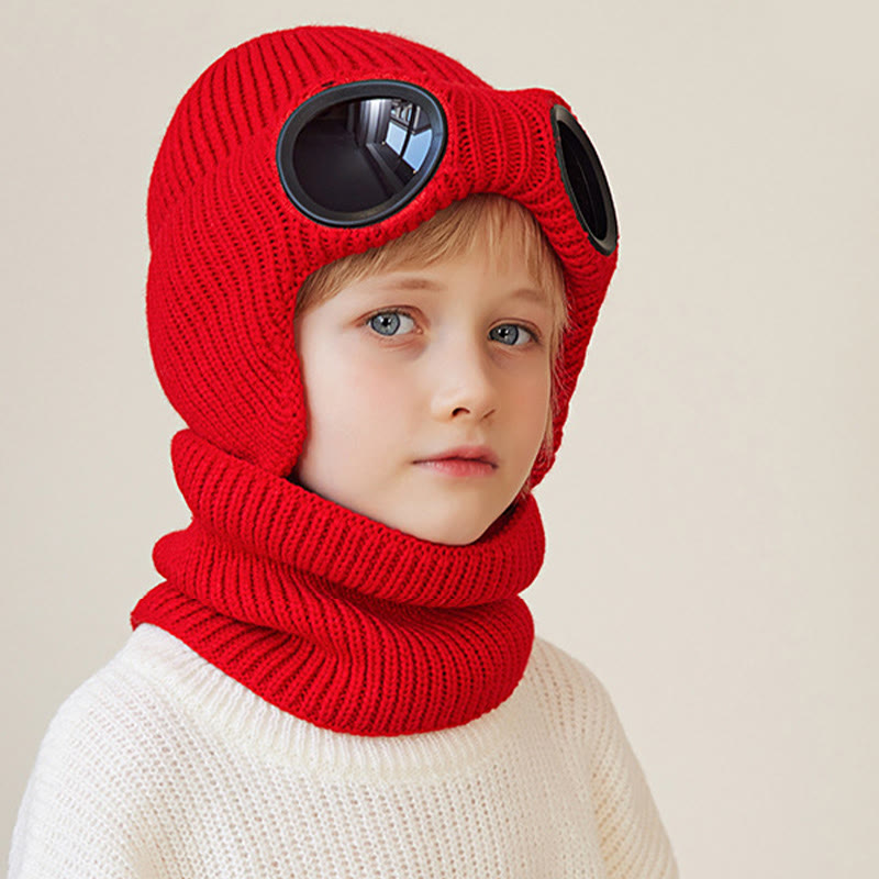 Unisex Scarf Beanie With Goggles - image 3