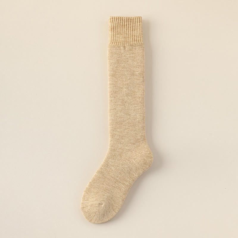 Cashmere Warm Knee High Socks - Khaki - EU39-44(US6-10) - image 19
