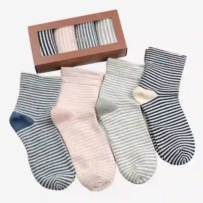 Wide Stripe Sleep Socks(4 Pairs) - Multicolor - EU36-40(US3-7) - image 8