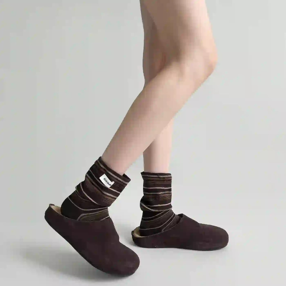 Stylish Contrast Sleep Socks(5 Pairs) - image 12