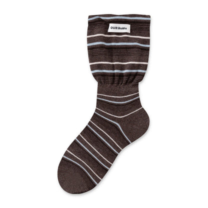 Stylish Contrast Sleep Socks(5 Pairs) - Coffee - EU36-40(US3-7) - image 14