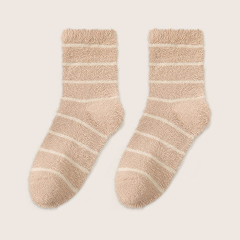 Thermal Double Fleece Sleep Socks(3 Pairs) - Apricot - EU36-40(US3-7) - image 10