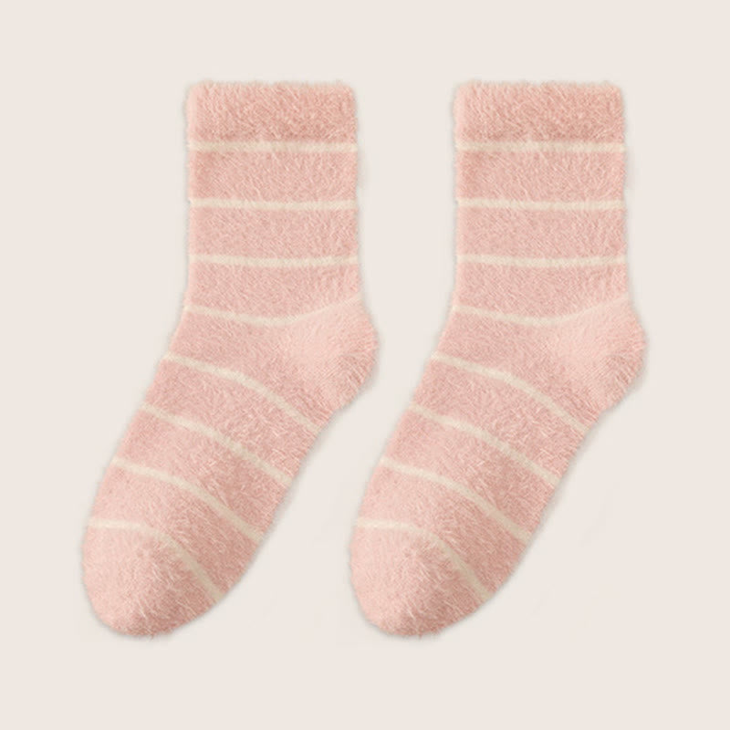 Thermal Double Fleece Sleep Socks(3 Pairs) - Pink - EU36-40(US3-7) - image 12