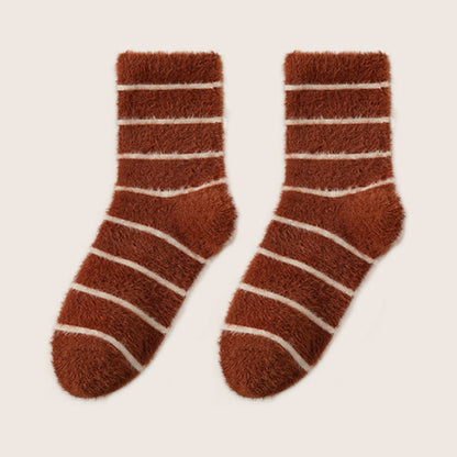 Thermal Double Fleece Sleep Socks(3 Pairs) - Wine - EU36-40(US3-7) - image 16