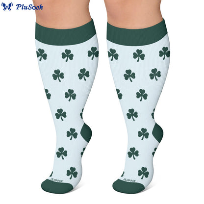 Plus Size Shamrock Print Compression Socks - image 3