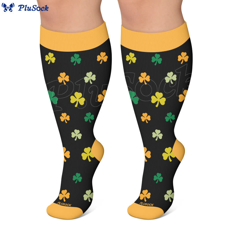 Plus Size Shamrock Print Compression Socks - image 2