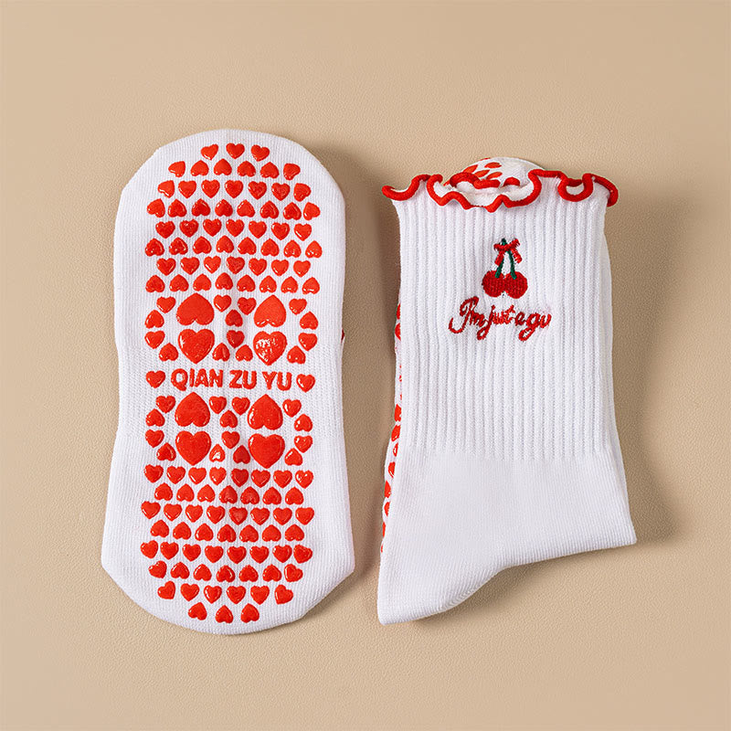 Cherry Coffee Grip Socks(4 Pairs) - image 9