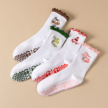 Cherry Coffee Grip Socks(4 Pairs) - image 14