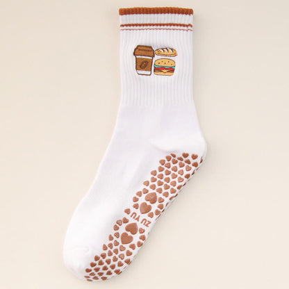 Puppy Coffee Grip Socks(3 Pairs) - Hamburger - EU36-40(US3-7) - image 10