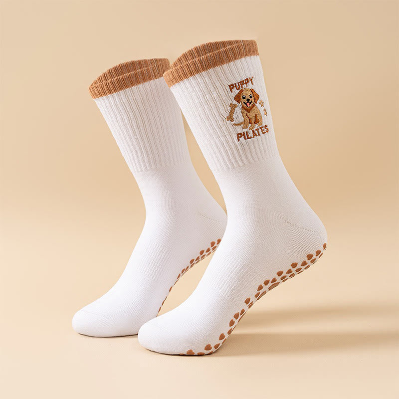 Puppy Coffee Grip Socks(3 Pairs) - image 1