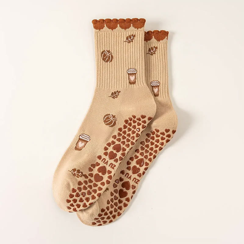 Strawberries Coffee Cups Grip Socks(2 Pairs) - image 7