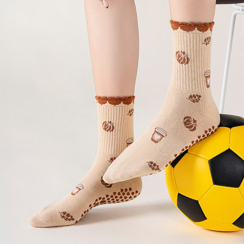 Strawberries Coffee Cups Grip Socks(2 Pairs) - image 3