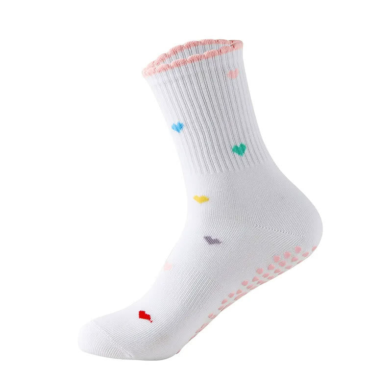 Flower Cherry Heart Grip Socks(4 Pairs) - Heart - EU36-40(US3-7) - image 14