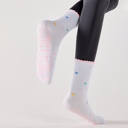 Flower Cherry Heart Grip Socks(4 Pairs) - image 4