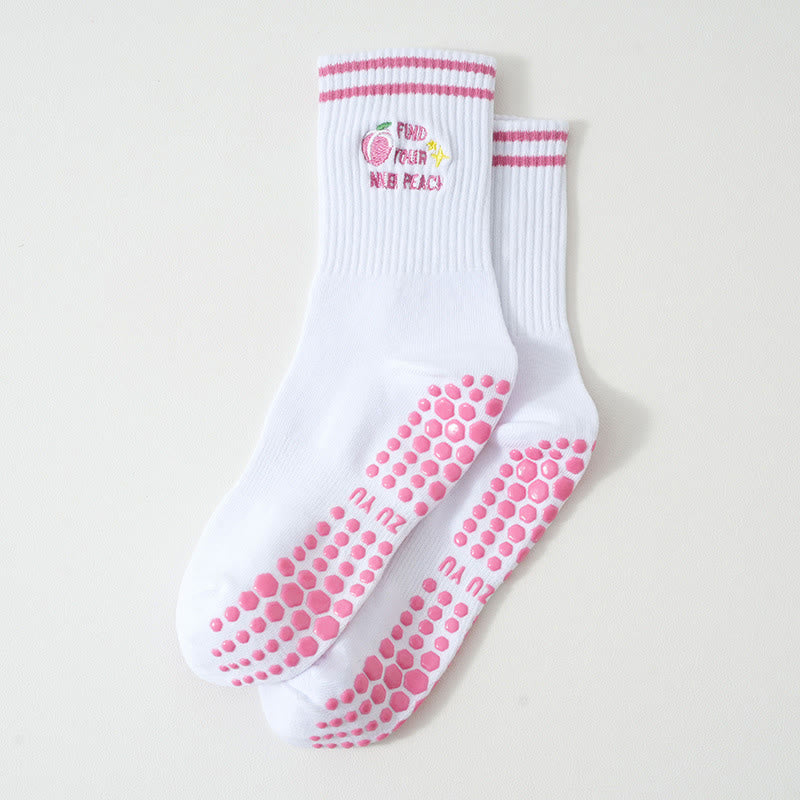 Pink Peach Grip Socks(3 Pairs) - image 1