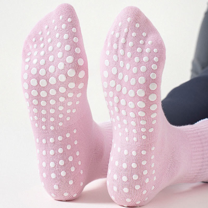 Delicate Bow Embroidery Grip Socks(4 Pairs) - image 3