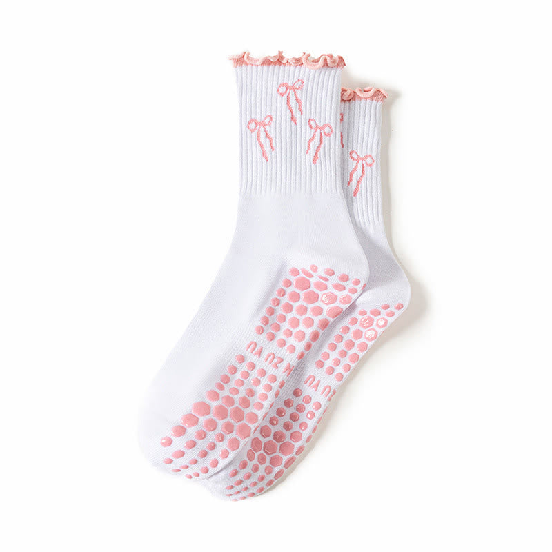 Cherry Lemon Grip Socks(3 Pairs) - White - EU36-40(US3-7) - image 12